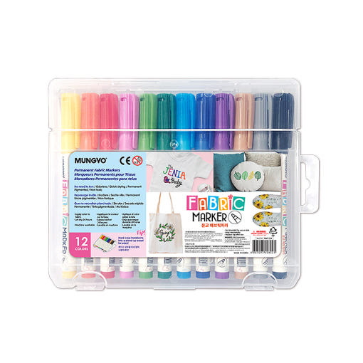 [Mungyo] Fabric Marker Basic 1SET(12Colors)