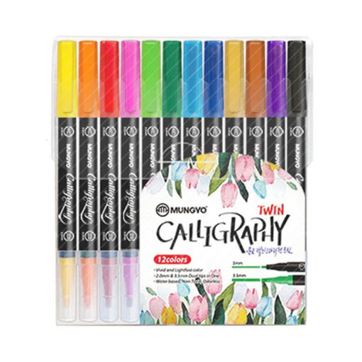 [Mungyo] Calligraphy Pen Twin 1SET(12Colors)