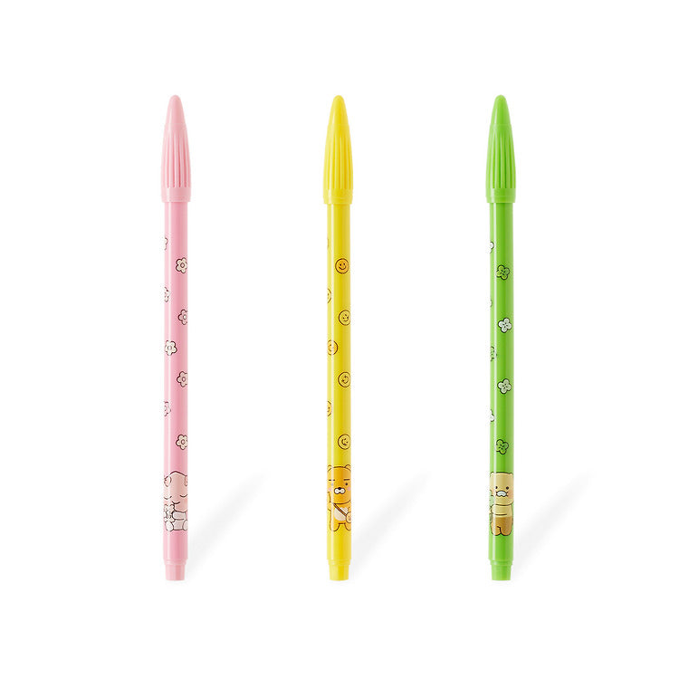 [Kakao Friends] Color Pop Monami Pros Pen 3P SET_Friends 1SET(Pink, Yellow, Green)