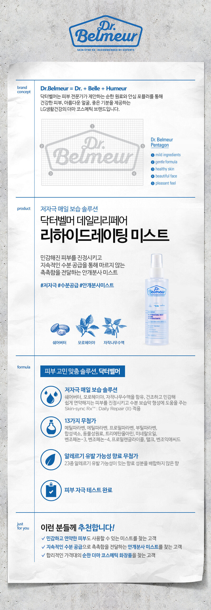 [The Face Shop] Dr. Belmeur Daily Repair Rehydrating Mist 100ml